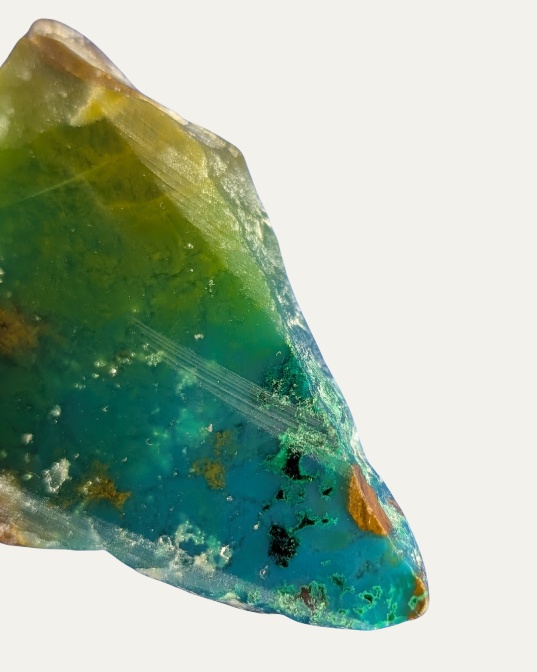 Polished Peruvian Gem Silica w/ Crystals