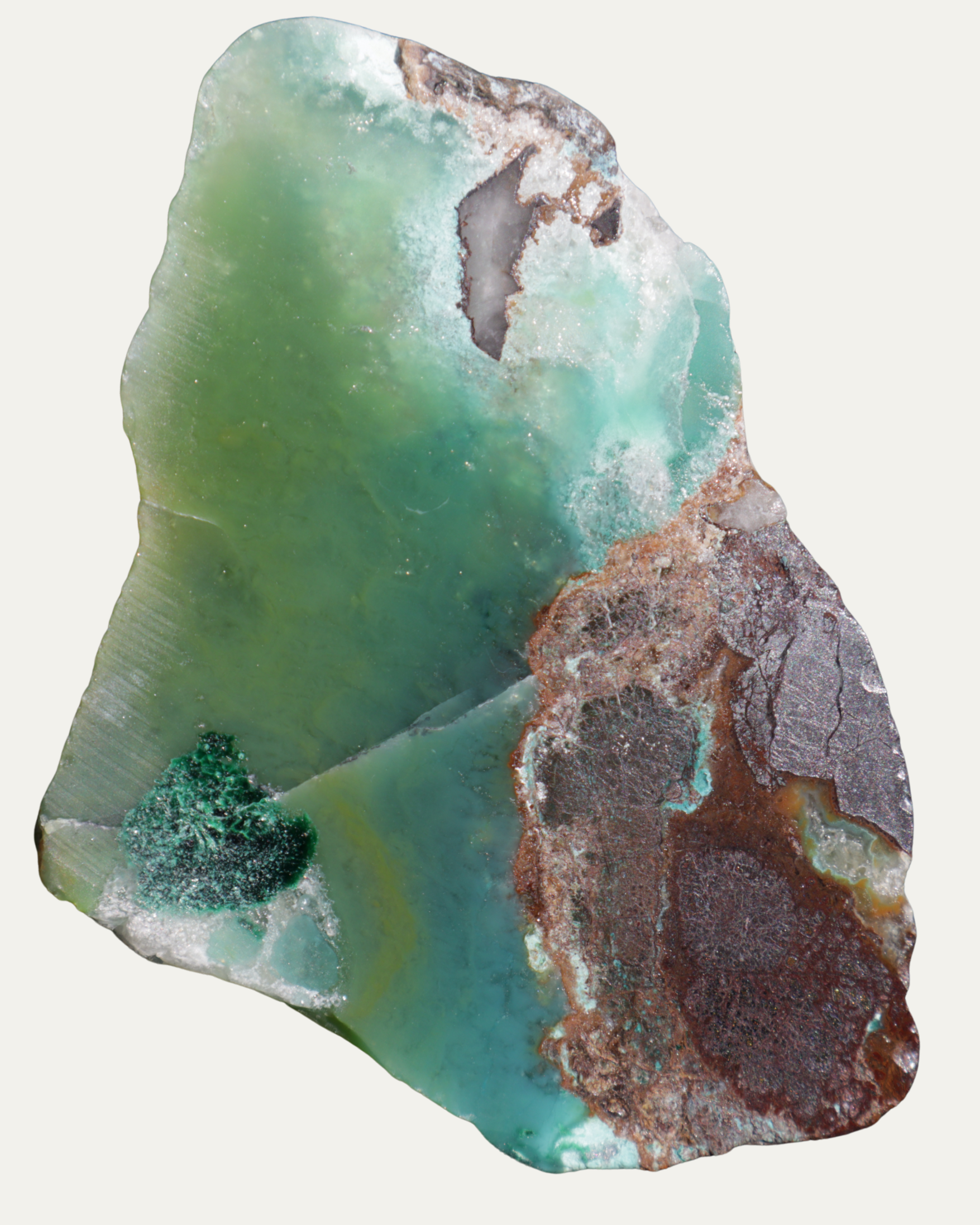 Polished Peruvian Gem Silica w/ Crystals